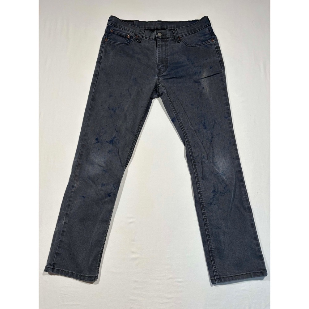 Levis 541 Athletic Taper Jeans Mens 33x32 Faded‎ Black Blue Paint Splatter